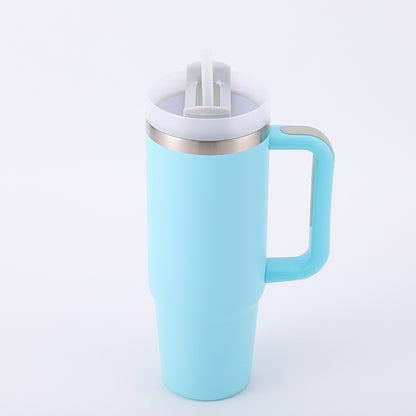 Cross-border Manufacturer New Model40oz Ice Tyrant Cup with Handle for Cross-Border304Stainless steel thermos cup with straw car cup