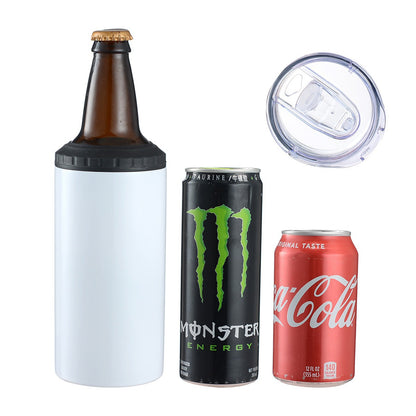 Simple Car-Mounted Straight Outdoor Sublimation Beer Cup In Stock Multi-Functional16oz Double Lid Insulated Cold Storage Cup
