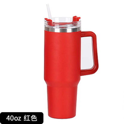 Cross-border Manufacturer New Model40oz Ice Tyrant Cup with Handle for Cross-Border304Stainless steel thermos cup with straw car cup