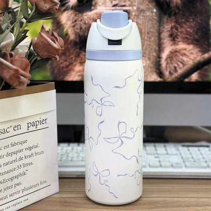 Cross-border New Fruit Cup304Stainless Steel Insulated Cup Large Capacity Double Drinking Cup Portable Car Sports Water Bottle