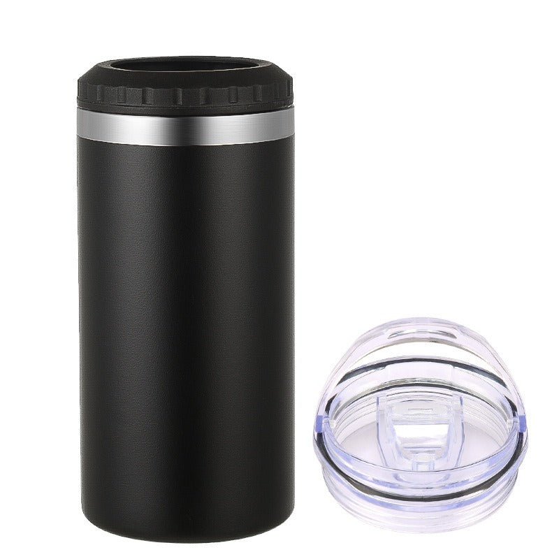 Simple Car-Mounted Straight Outdoor Sublimation Beer Cup In Stock Multi-Functional16oz Double Lid Insulated Cold Storage Cup