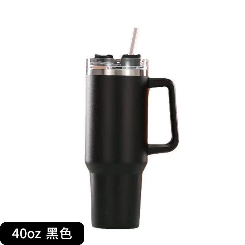 Cross-border Manufacturer New Model40oz Ice Tyrant Cup with Handle for Cross-Border304Stainless steel thermos cup with straw car cup