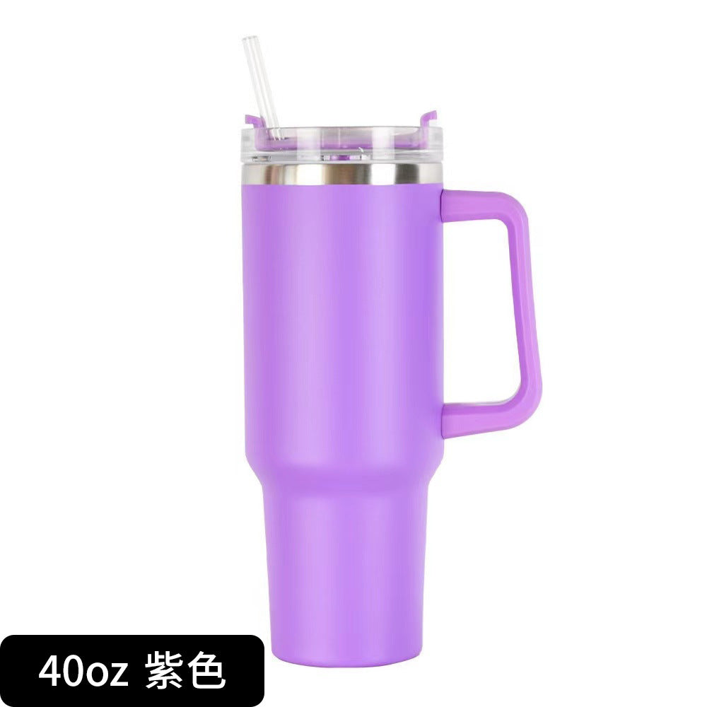 Cross-border Manufacturer New Model40oz Ice Tyrant Cup with Handle for Cross-Border304Stainless steel thermos cup with straw car cup