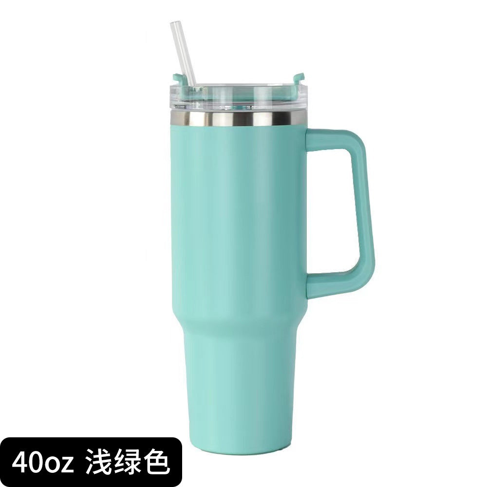Cross-border Manufacturer New Model40oz Ice Tyrant Cup with Handle for Cross-Border304Stainless steel thermos cup with straw car cup