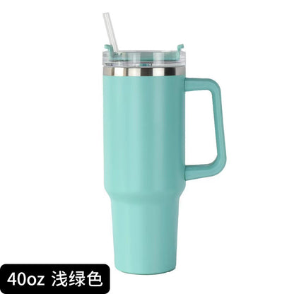 Cross-border Manufacturer New Model40oz Ice Tyrant Cup with Handle for Cross-Border304Stainless steel thermos cup with straw car cup