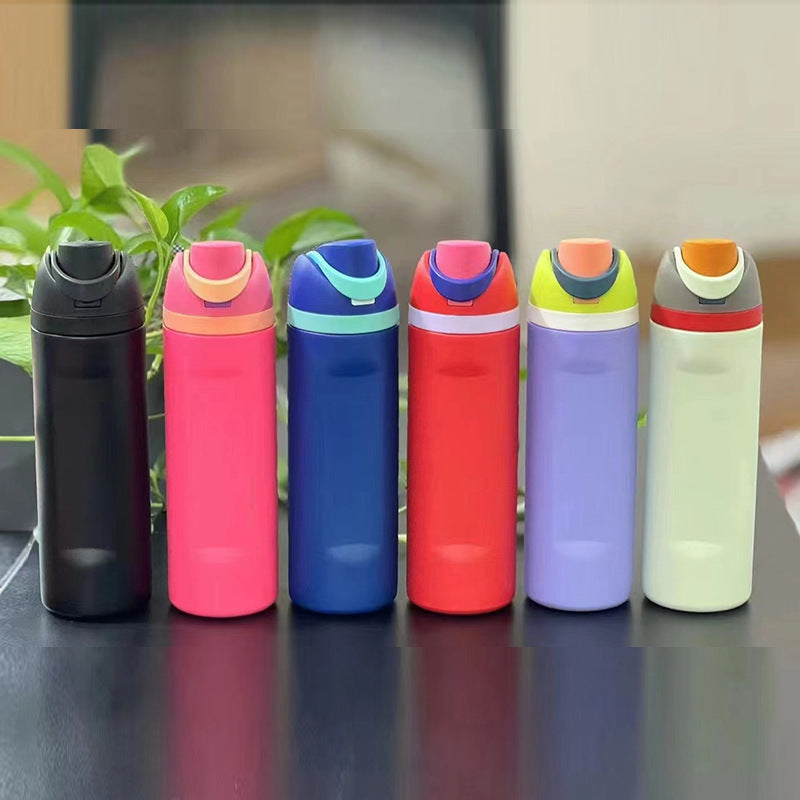 Cross-border New Fruit Cup304Stainless Steel Insulated Cup Large Capacity Double Drinking Cup Portable Car Sports Water Bottle
