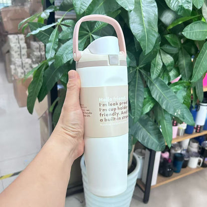 Cross-border New Fruit Cup304Stainless Steel Insulated Cup Large Capacity Double Drinking Cup Portable Car Sports Water Bottle