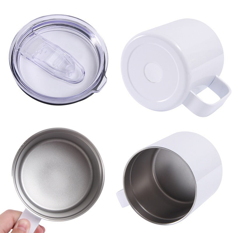 12oz Handle Spray Plastic Sublimation Mug with Handle Print log In-stock Export304Stainless Steel Handle Cup