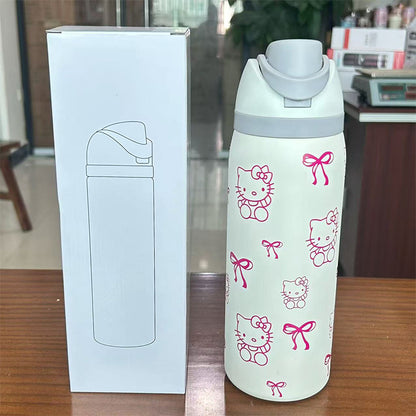 Cross-border New Fruit Cup304Stainless Steel Insulated Cup Large Capacity Double Drinking Cup Portable Car Sports Water Bottle