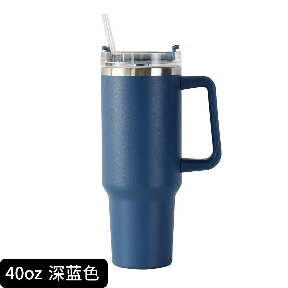 Cross-border Manufacturer New Model40oz Ice Tyrant Cup with Handle for Cross-Border304Stainless steel thermos cup with straw car cup