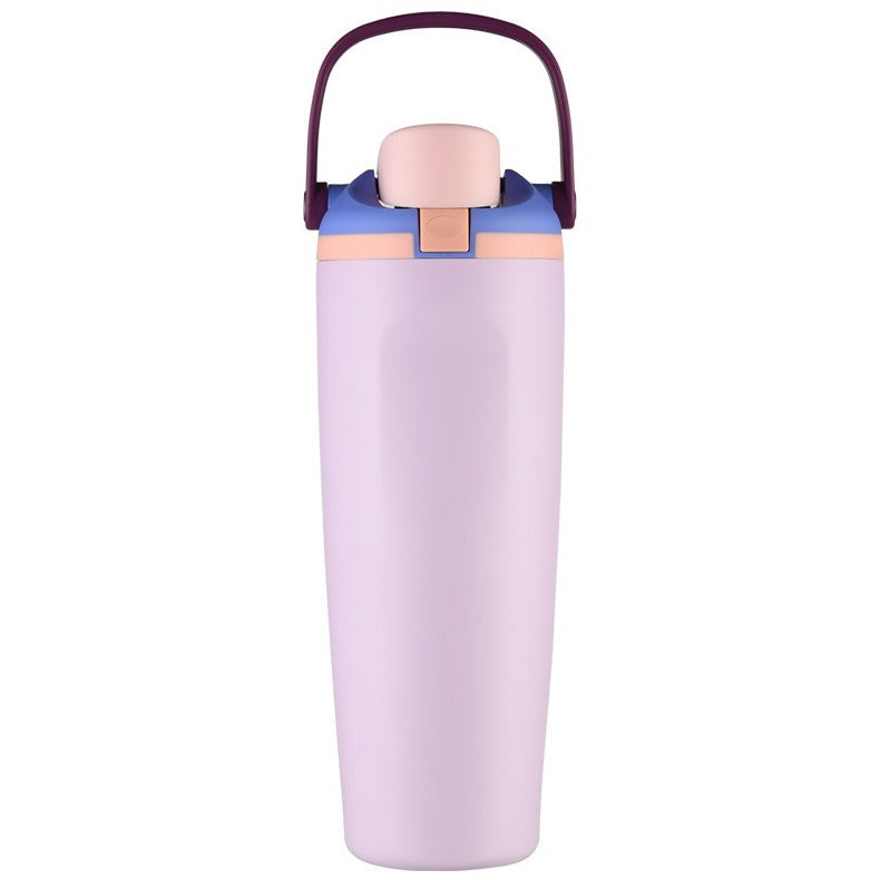 New Large Capacity30oz Portable Fruit Cup304Stainless Steel Vacuum Insulated Cup Outdoor Portable Straw Cup