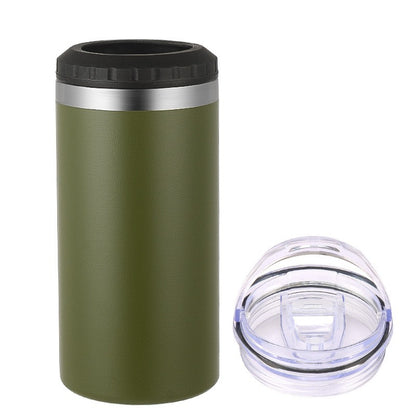 Simple Car-Mounted Straight Outdoor Sublimation Beer Cup In Stock Multi-Functional16oz Double Lid Insulated Cold Storage Cup