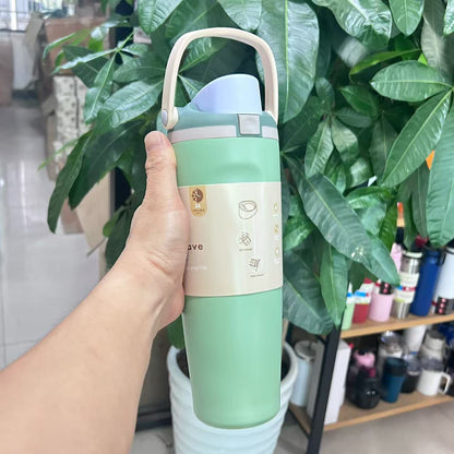 Cross-border New Fruit Cup304Stainless Steel Insulated Cup Large Capacity Double Drinking Cup Portable Car Sports Water Bottle