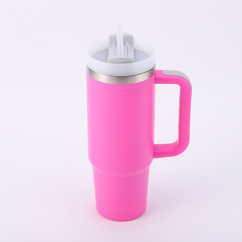Cross-border Manufacturer New Model40oz Ice Tyrant Cup with Handle for Cross-Border304Stainless steel thermos cup with straw car cup