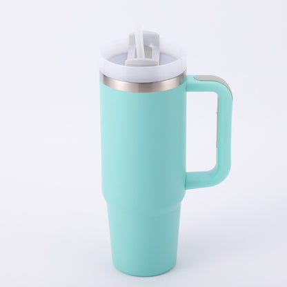Cross-border Manufacturer New Model40oz Ice Tyrant Cup with Handle for Cross-Border304Stainless steel thermos cup with straw car cup