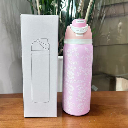 Cross-border New Fruit Cup304Stainless Steel Insulated Cup Large Capacity Double Drinking Cup Portable Car Sports Water Bottle