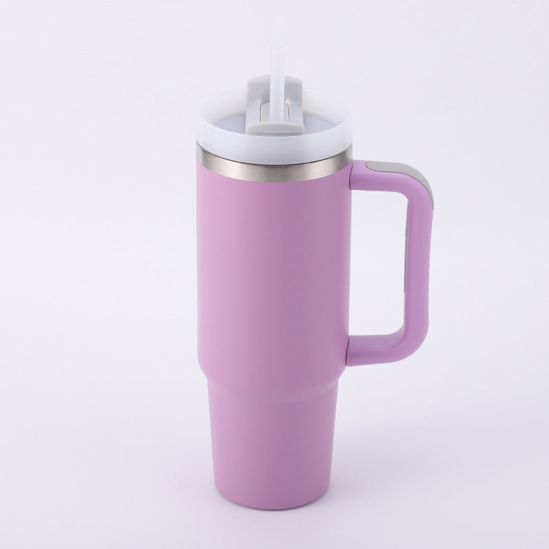 Cross-border Manufacturer New Model40oz Ice Tyrant Cup with Handle for Cross-Border304Stainless steel thermos cup with straw car cup