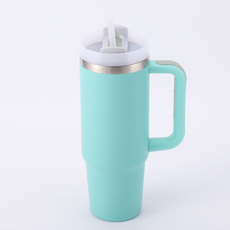 Cross-border Manufacturer New Model40oz Ice Tyrant Cup with Handle for Cross-Border304Stainless steel thermos cup with straw car cup
