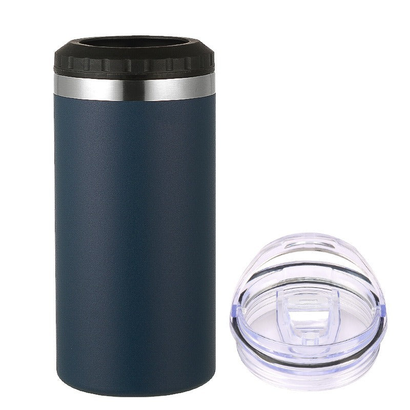 Simple Car-Mounted Straight Outdoor Sublimation Beer Cup In Stock Multi-Functional16oz Double Lid Insulated Cold Storage Cup