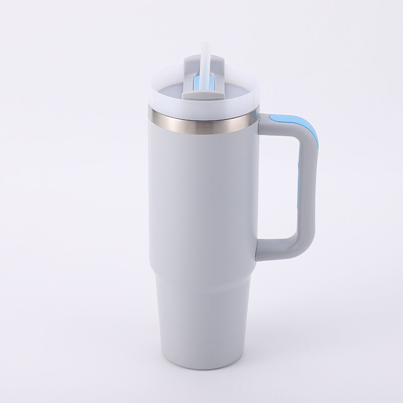Cross-border Manufacturer New Model40oz Ice Tyrant Cup with Handle for Cross-Border304Stainless steel thermos cup with straw car cup
