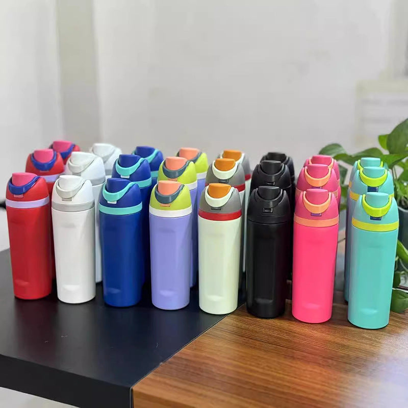 Cross-border New Fruit Cup304Stainless Steel Insulated Cup Large Capacity Double Drinking Cup Portable Car Sports Water Bottle