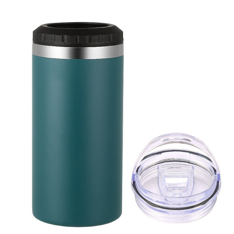 Simple Car-Mounted Straight Outdoor Sublimation Beer Cup In Stock Multi-Functional16oz Double Lid Insulated Cold Storage Cup
