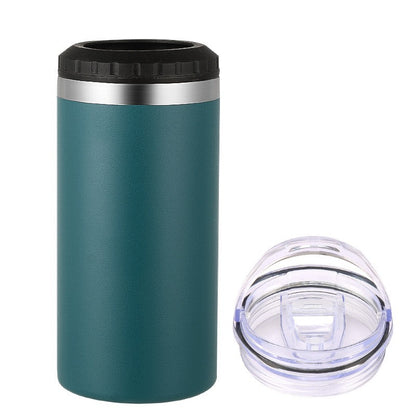 Simple Car-Mounted Straight Outdoor Sublimation Beer Cup In Stock Multi-Functional16oz Double Lid Insulated Cold Storage Cup