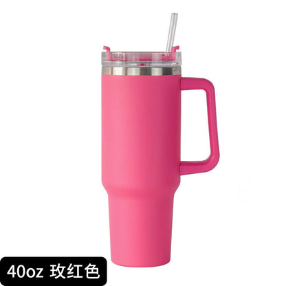 Cross-border Manufacturer New Model40oz Ice Tyrant Cup with Handle for Cross-Border304Stainless steel thermos cup with straw car cup