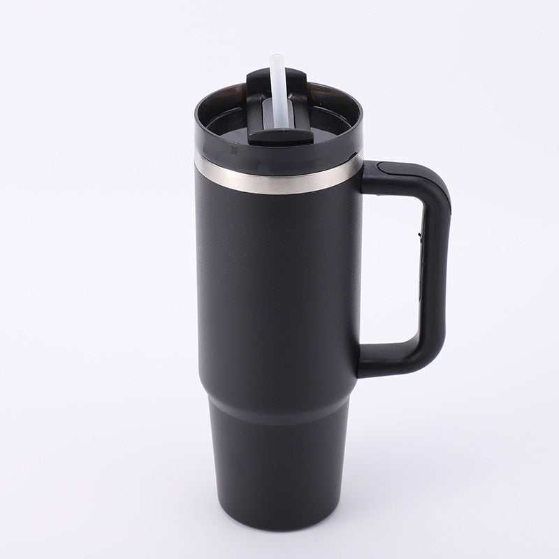 Cross-border Manufacturer New Model40oz Ice Tyrant Cup with Handle for Cross-Border304Stainless steel thermos cup with straw car cup