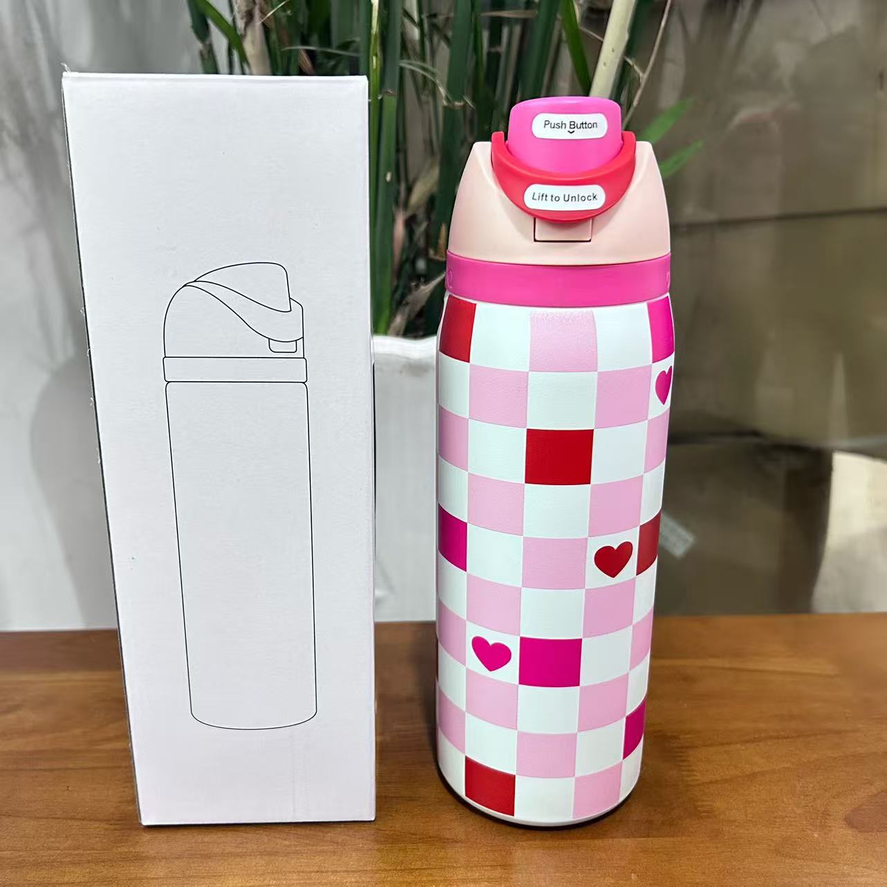 Cross-border New Fruit Cup304Stainless Steel Insulated Cup Large Capacity Double Drinking Cup Portable Car Sports Water Bottle