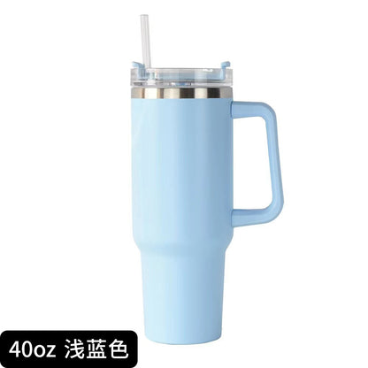 Cross-border Manufacturer New Model40oz Ice Tyrant Cup with Handle for Cross-Border304Stainless steel thermos cup with straw car cup