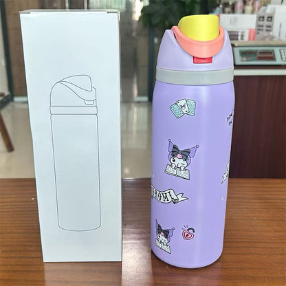 Cross-border New Fruit Cup304Stainless Steel Insulated Cup Large Capacity Double Drinking Cup Portable Car Sports Water Bottle