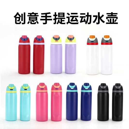 Cross-border New Fruit Cup304Stainless Steel Insulated Cup Large Capacity Double Drinking Cup Portable Car Sports Water Bottle