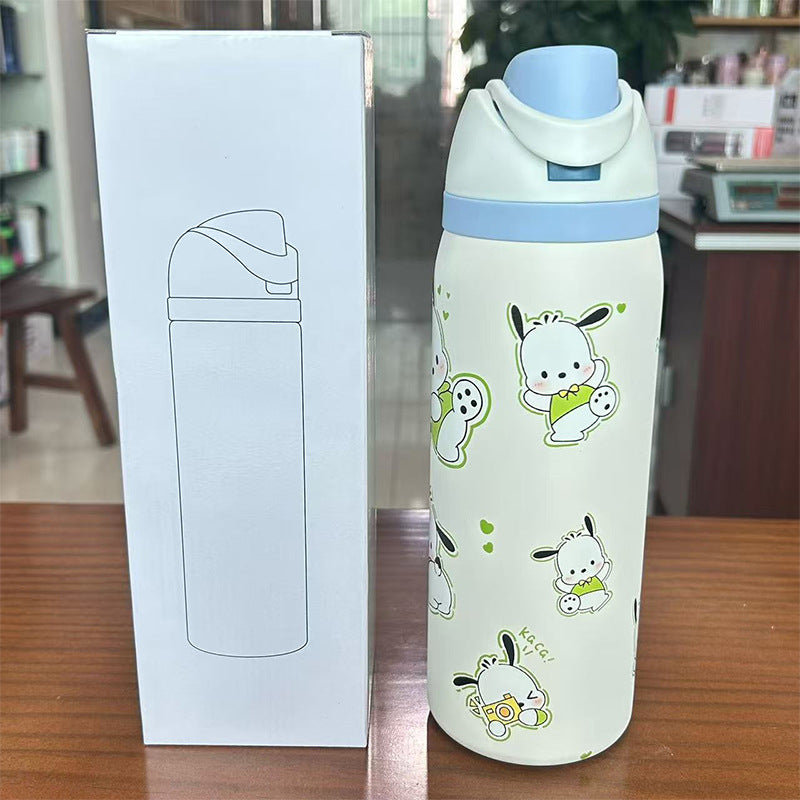 Cross-border New Fruit Cup304Stainless Steel Insulated Cup Large Capacity Double Drinking Cup Portable Car Sports Water Bottle