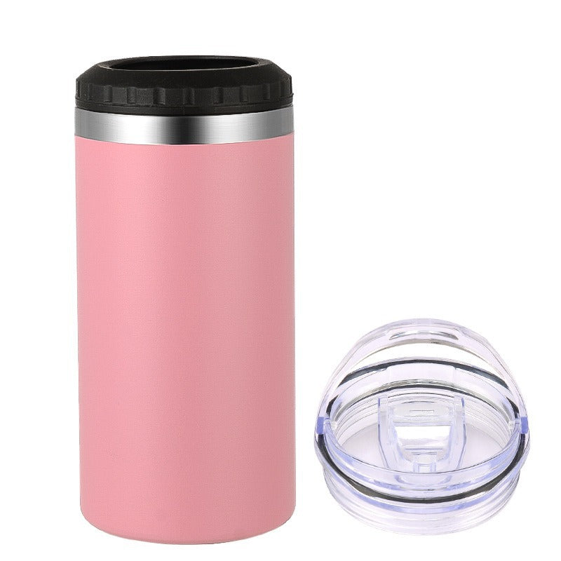 Simple Car-Mounted Straight Outdoor Sublimation Beer Cup In Stock Multi-Functional16oz Double Lid Insulated Cold Storage Cup