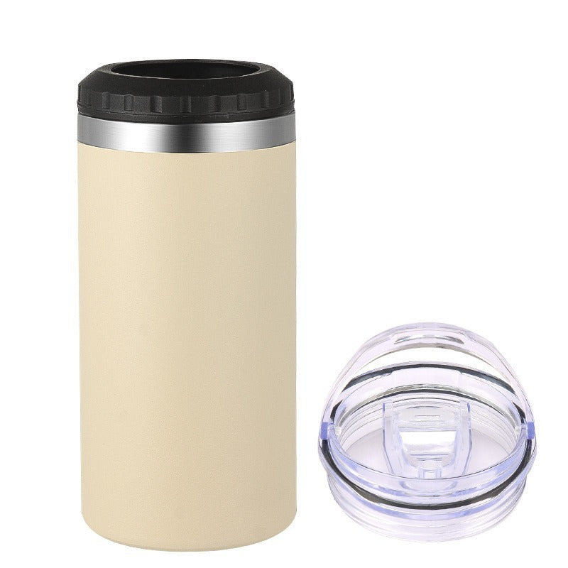 Simple Car-Mounted Straight Outdoor Sublimation Beer Cup In Stock Multi-Functional16oz Double Lid Insulated Cold Storage Cup
