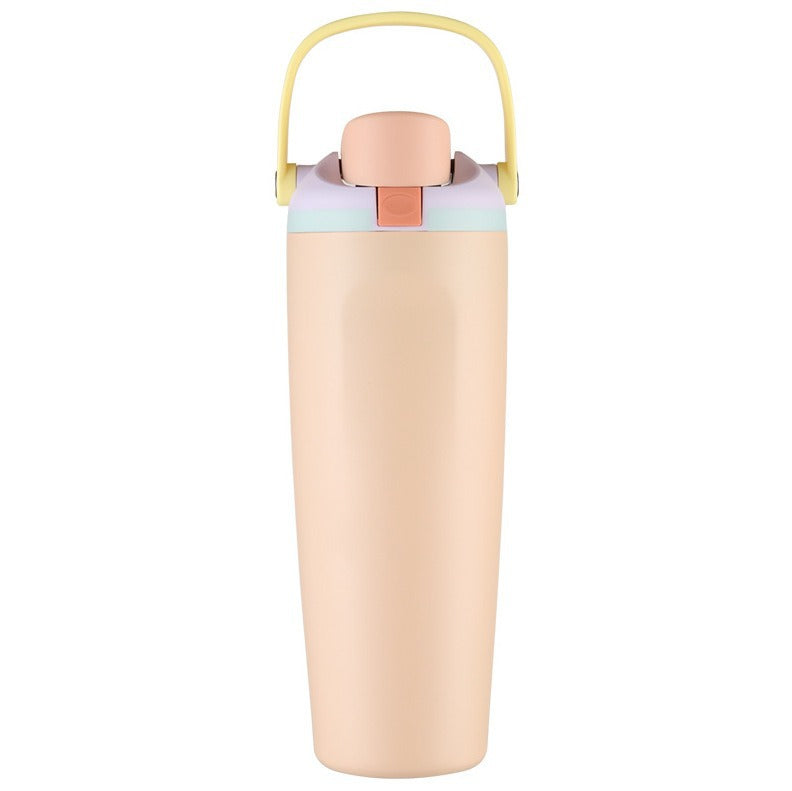 New Large Capacity30oz Portable Fruit Cup304Stainless Steel Vacuum Insulated Cup Outdoor Portable Straw Cup
