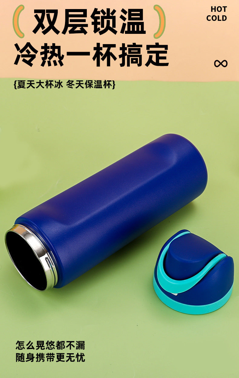 Cross-border New Fruit Cup304Stainless Steel Insulated Cup Large Capacity Double Drinking Cup Portable Car Sports Water Bottle