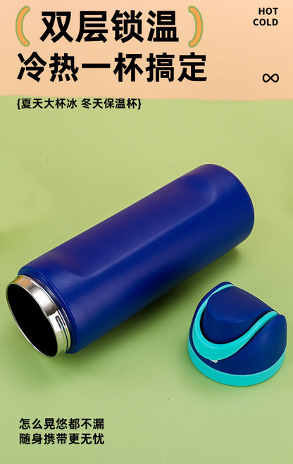 Cross-border New Fruit Cup304Stainless Steel Insulated Cup Large Capacity Double Drinking Cup Portable Car Sports Water Bottle