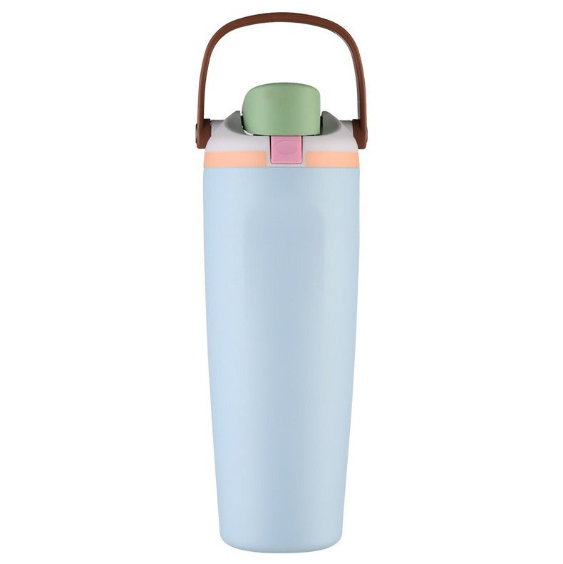 New Large Capacity30oz Portable Fruit Cup304Stainless Steel Vacuum Insulated Cup Outdoor Portable Straw Cup