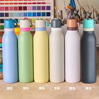 Cross-border New Fruit Cup304Stainless Steel Insulated Cup Large Capacity Double Drinking Cup Portable Car Sports Water Bottle
