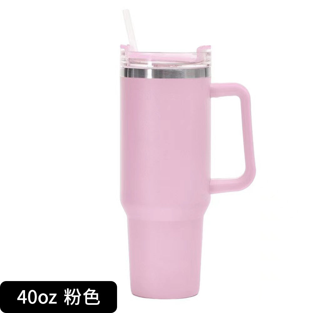 Cross-border Manufacturer New Model40oz Ice Tyrant Cup with Handle for Cross-Border304Stainless steel thermos cup with straw car cup