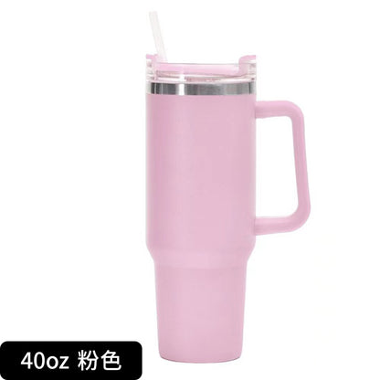 Cross-border Manufacturer New Model40oz Ice Tyrant Cup with Handle for Cross-Border304Stainless steel thermos cup with straw car cup