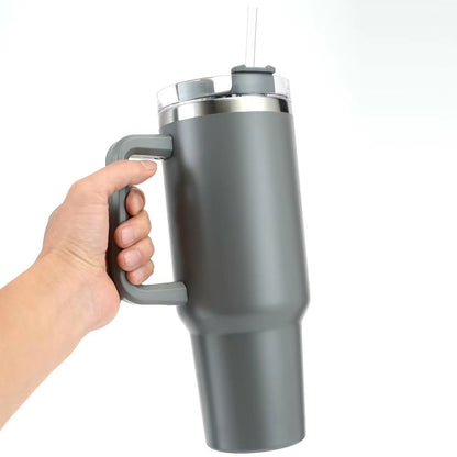 Cross-border Manufacturer New Model40oz Ice Tyrant Cup with Handle for Cross-Border304Stainless steel thermos cup with straw car cup