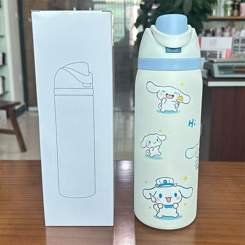 Cross-border New Fruit Cup304Stainless Steel Insulated Cup Large Capacity Double Drinking Cup Portable Car Sports Water Bottle