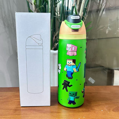 Cross-border New Fruit Cup304Stainless Steel Insulated Cup Large Capacity Double Drinking Cup Portable Car Sports Water Bottle