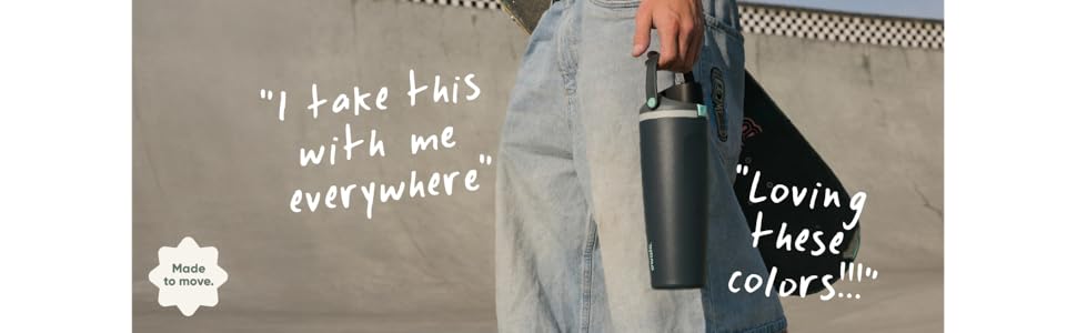 Insulated Stainless Steel Water Bottle with Two-Way Spout, Built-In Straw and Bucket Handle, Made for Travel, School, and Sports, 40oz, BPA Free, Leak Proof, Foggy Tide