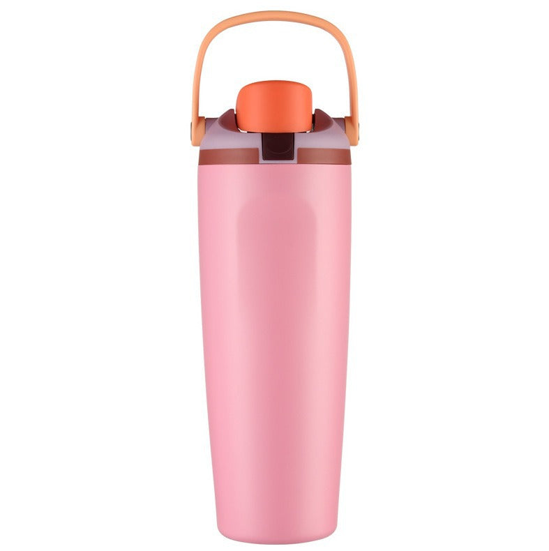 New Large Capacity30oz Portable Fruit Cup304Stainless Steel Vacuum Insulated Cup Outdoor Portable Straw Cup