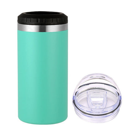 Simple Car-Mounted Straight Outdoor Sublimation Beer Cup In Stock Multi-Functional16oz Double Lid Insulated Cold Storage Cup