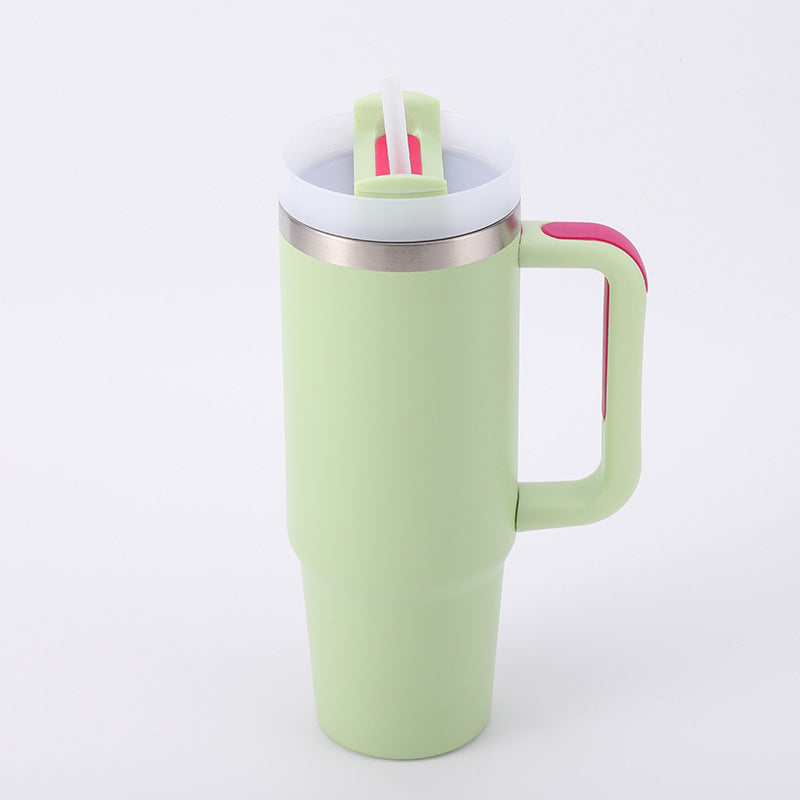 Cross-border Manufacturer New Model40oz Ice Tyrant Cup with Handle for Cross-Border304Stainless steel thermos cup with straw car cup